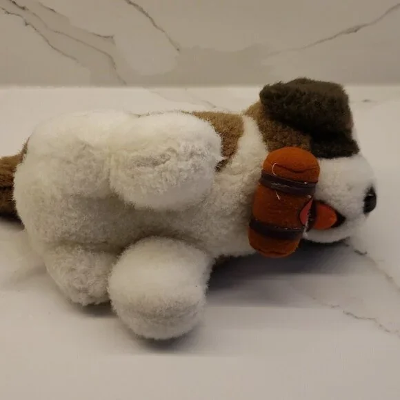 Vintage Saint Bernard Dog Rescue dog plush stuffed animal bag 6" tall by 9"wide - Picture 8 of 10